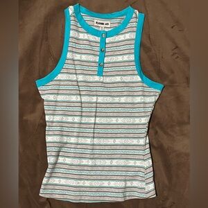 🩵Rank 45 Western Cropped Tank🤍